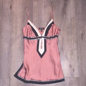Bebe Silk Top with Sequins